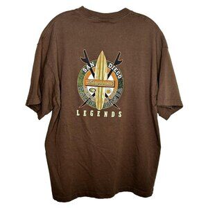 Ben Davis Shirt Mens XL Brown San Diego California Longboards Legends Surf Tee